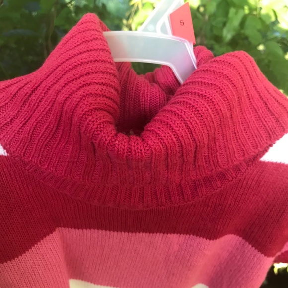 🔴Cute Striped Belted Turtle Neck Sweater Shirt Dress - Picture 5 of 9